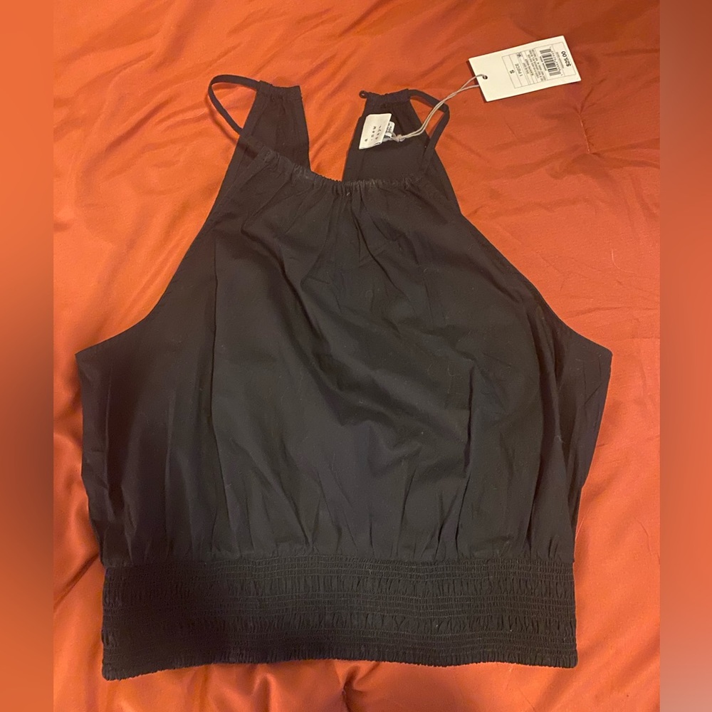 Target Black Cropped Halter Top Size S